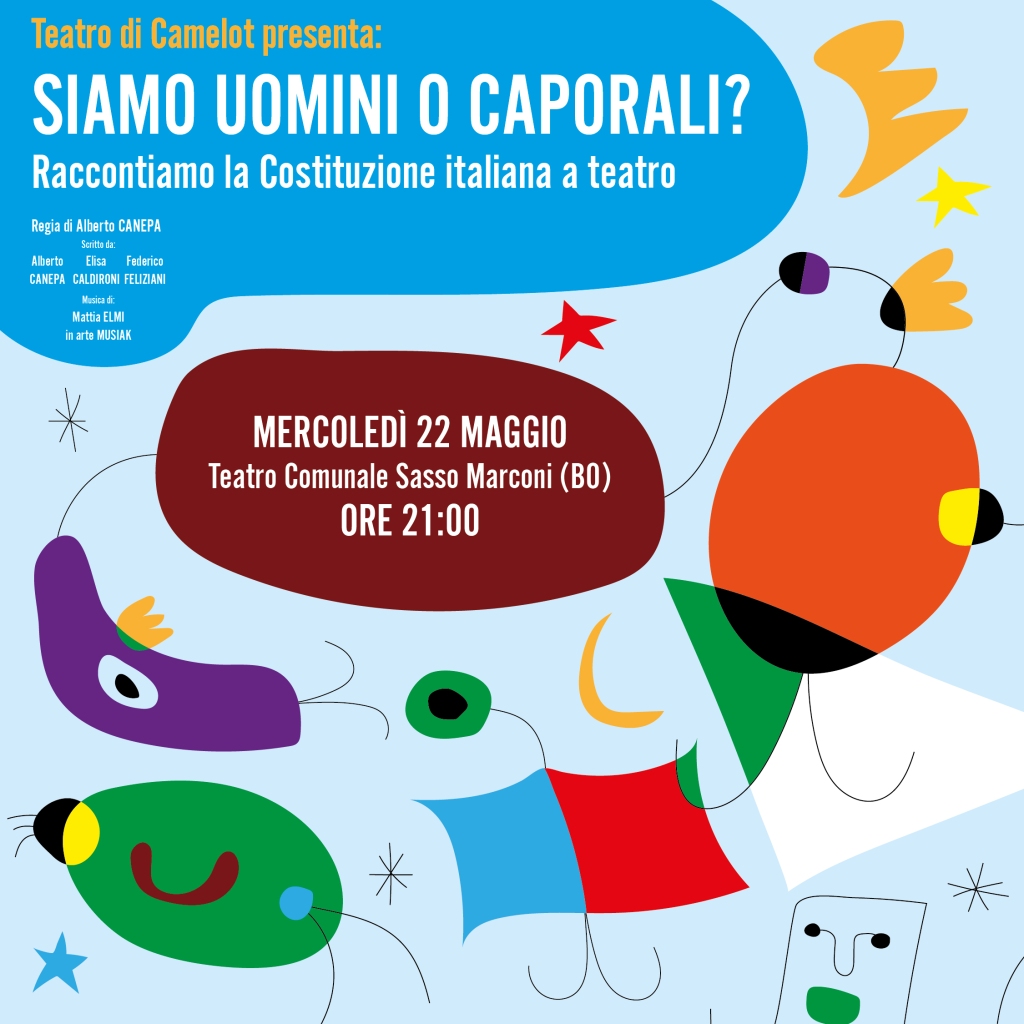 Torno a teatro con la compagnia Teatro di Camelot raccontando la Costituzione italiana